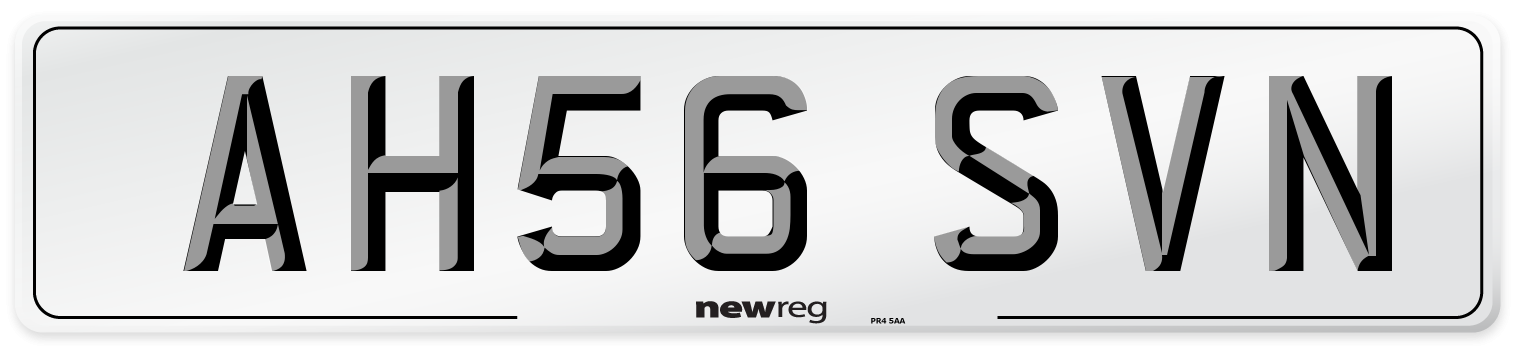 AH56 SVN Number Plate from New Reg